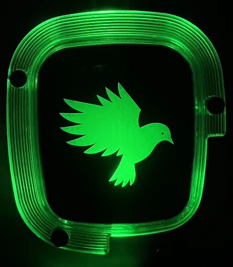 Auricular personalizado con logotipo iluminado en verde
