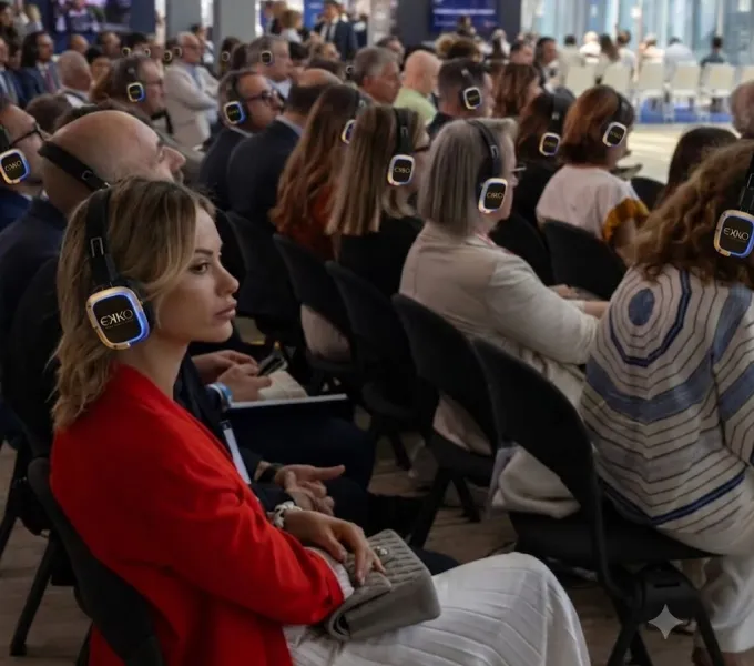 Seminario médico con alquiler de auriculares inalámbricos